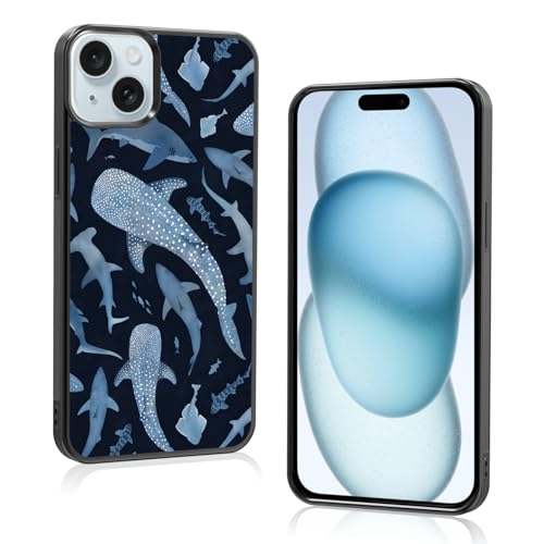Axulimin Ästhetische Schutzhülle für iPhone 15 Plus, Motiv: niedlicher blauer Hai, für Damen, Teenager, Mädchen, Kinder, Mädchen, 17 cm (6,7 Zoll) von Axulimin