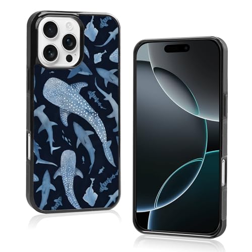 Axulimin Ästhetische Schutzhülle für iPhone 16 Pro Max, Motiv: niedlicher blauer Hai, für Damen, Teenager, Mädchen, Kinder, Mädchen, 17,5 cm (6,9 Zoll) von Axulimin