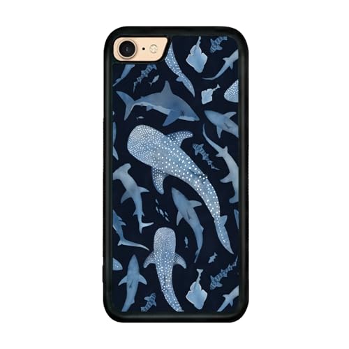 Axulimin Ästhetische Schutzhülle für iPhone 7/8/SE 3. und 2. Generation, Motiv: niedlicher blauer Hai, für Damen, Teenager, Mädchen, Kinder, Mädchen, 11,9 cm (4,7 Zoll) von Axulimin