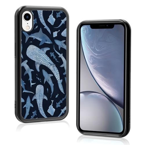 Axulimin Ästhetische Schutzhülle für iPhone XR, niedlicher blauer Hai, für Damen, Teenager, Mädchen, Kinder, Mädchen, 15,5 cm (6,1 Zoll) von Axulimin