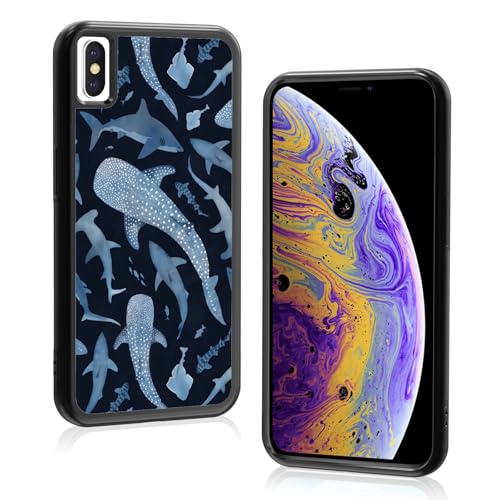 Axulimin Ästhetische Schutzhülle für iPhone Xs Max, niedlicher blauer Hai, für Damen, Teenager, Mädchen, Kinder, Mädchen, 16,5 cm (6,5 Zoll) von Axulimin