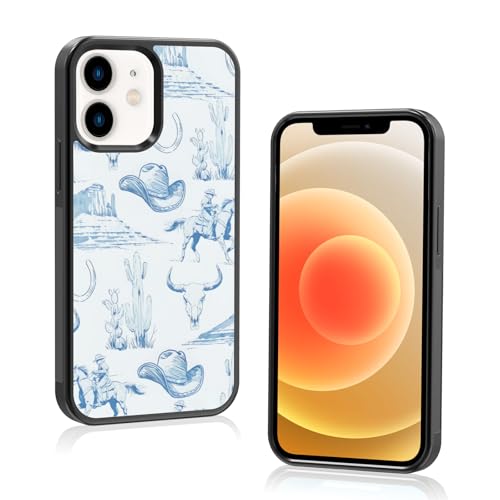 Axulimin Coole Western-Cowboy-Schutzhülle für iPhone 12 Mini, für Männer, Jungen, Frauen, Mädchen (5,4 Zoll) von Axulimin