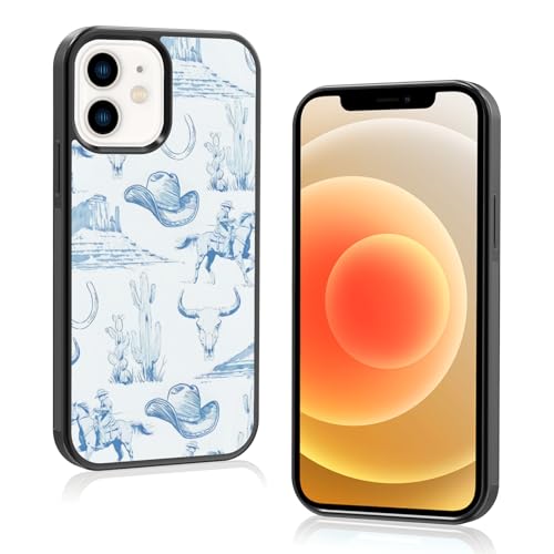 Axulimin Coole Western-Cowboy-Schutzhülle für iPhone 12 & iPhone 12 Pro, für Männer, Jungen, Frauen, Mädchen (6,1 Zoll) von Axulimin