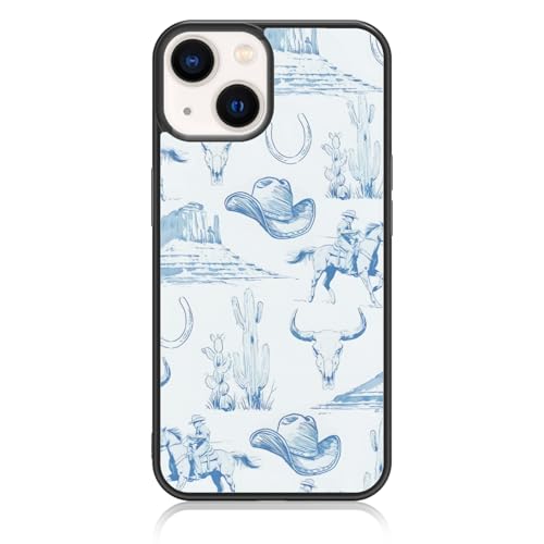 Axulimin Coole Western-Cowboy-Schutzhülle für iPhone 14 & iPhone 13, für Männer, Jungen, Frauen, Mädchen (6,1 Zoll) von Axulimin