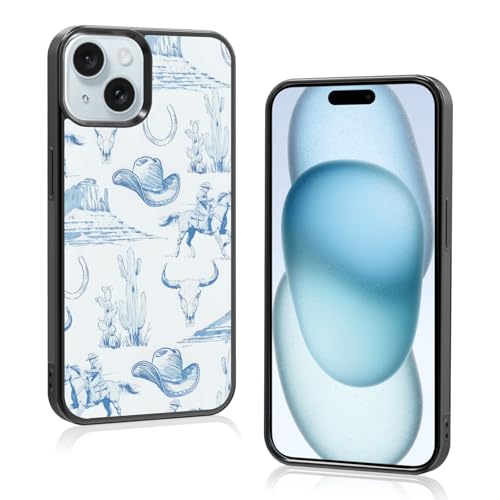 Axulimin Coole Western-Cowboy-Schutzhülle für iPhone 15, für Männer, Jungen, Frauen, Mädchen (6,1 Zoll) von Axulimin