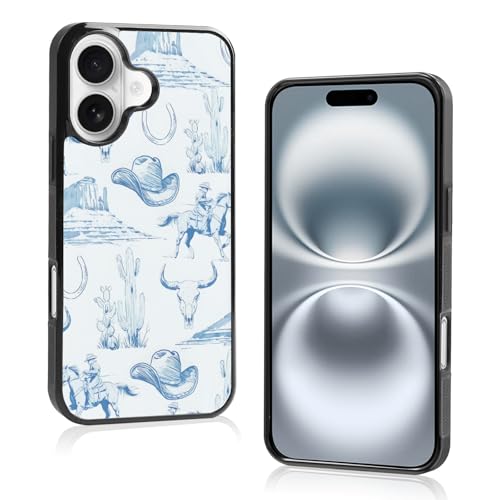 Axulimin Coole Western-Cowboy-Schutzhülle für iPhone 16, für Männer, Jungen, Frauen, Mädchen (6,1 Zoll) von Axulimin