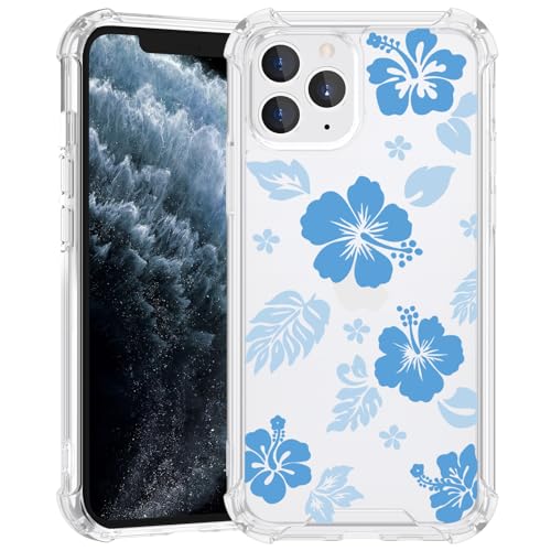 Axulimin Schutzhülle für iPhone 11 Pro Max, transparent, niedlich, Kawaii, Blau, Hibiskus, hawaiianische Blume, ästhetische Handyhülle für Mädchen, adrette Frauen Axulimin Schutzhülle für iPhone 11 Pro Max, transparent, niedlich, Kawaii, Blau, Hibiskus, hawaiianische Blume, ästhetische Handyhülle für Mädchen, adrette Frauen von Axulimin