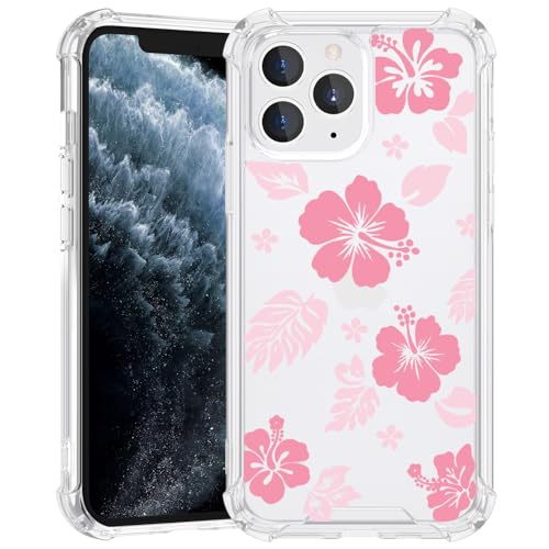 Axulimin for iPhone 11 Pro Case Clear Cute Kawaii Pink Hibiscus Hawaiian Flower Floral Aesthetic Phone Case for Girls Preppy Women Axulimin for iPhone 11 Pro Case Clear Cute Kawaii Pink Hibiscus Hawaiian Flower Floral Aesthetic Phone Case for Girls Preppy Women von Axulimin