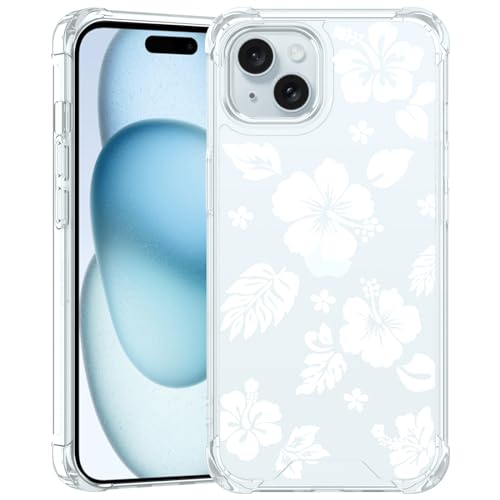 Axulimin for iPhone 15 Case Clear Cute Kawaii White Hibiscus Hawaiian Flower Floral Aesthetic Phone Case for Girls Preppy Women Axulimin for iPhone 15 Case Clear Cute Kawaii White Hibiscus Hawaiian Flower Floral Aesthetic Phone Case for Girls Preppy Women von Axulimin