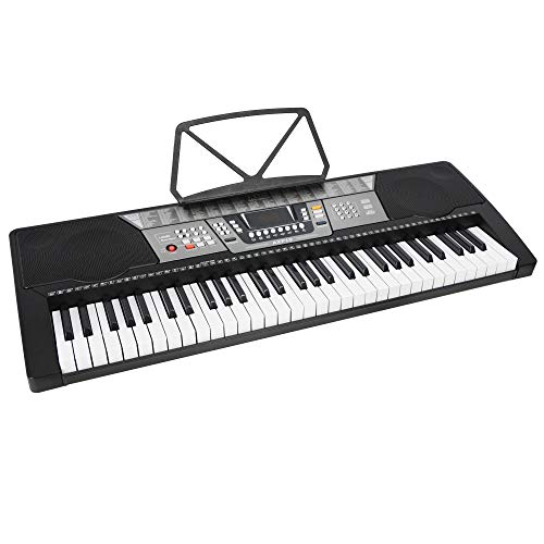 Axus AXP10 tragbares elektronisches Keyboard-Piano mit 61 Tasten, Netzteil und Notenständer von Axus