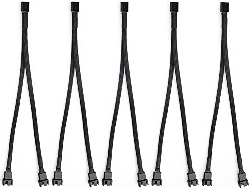 Aypzuke 5 Packs PWN Fan Splitter Lüfterteiler kabel (3PIN +4PIN) 1 bis 2 Converter. von Aypzuke