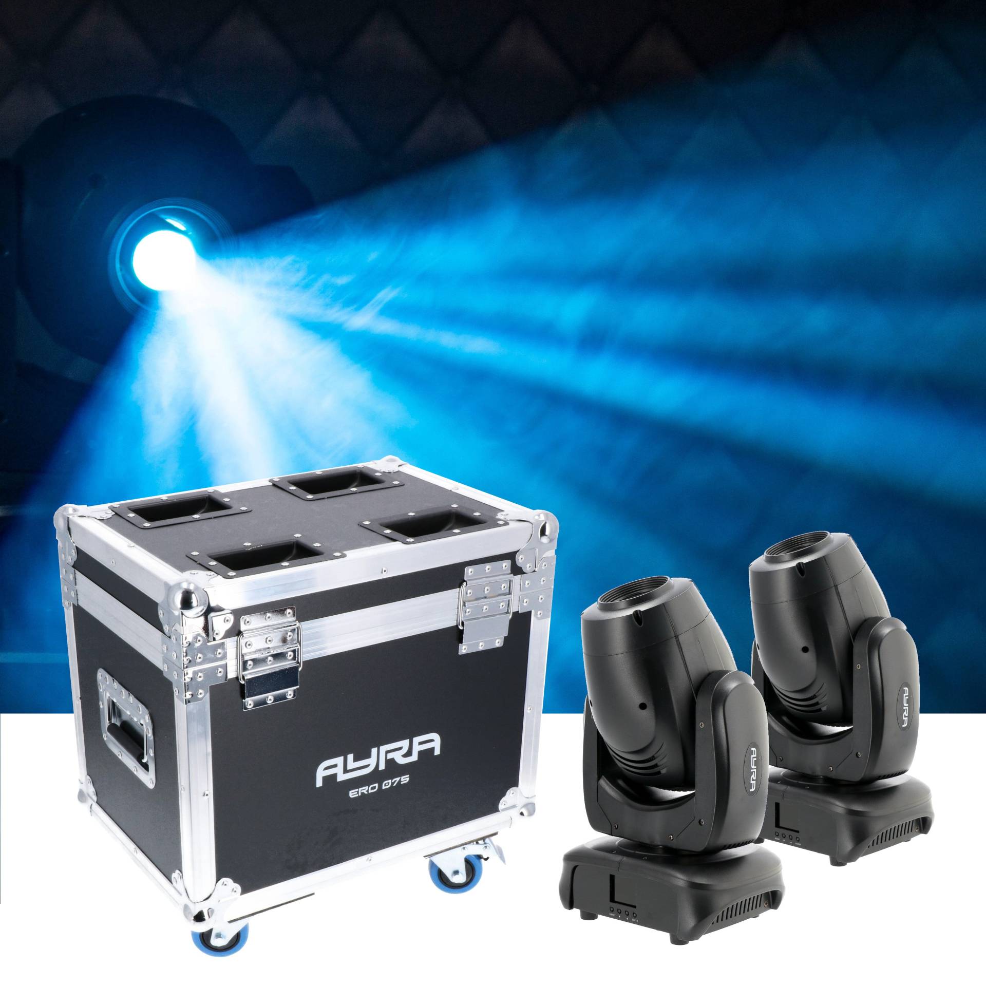 Ayra ERO 075 LED 2x Moving Heads + Case Bundle von Ayra