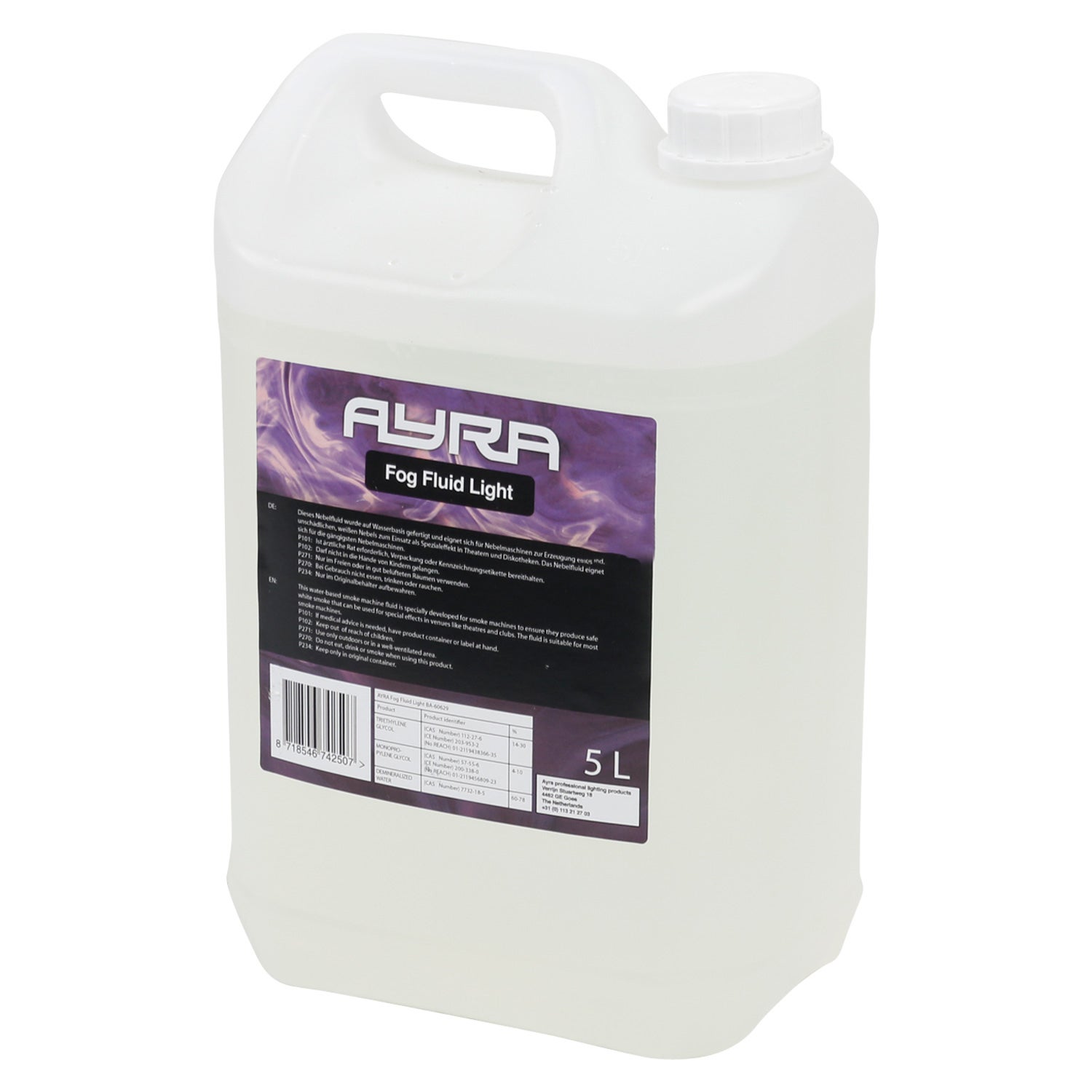 Ayra Fog Fluid Light Nebelfluid Light, 5 Liter Ayra Fog Fluid Light Nebelfluid Light, 5 Liter von Ayra