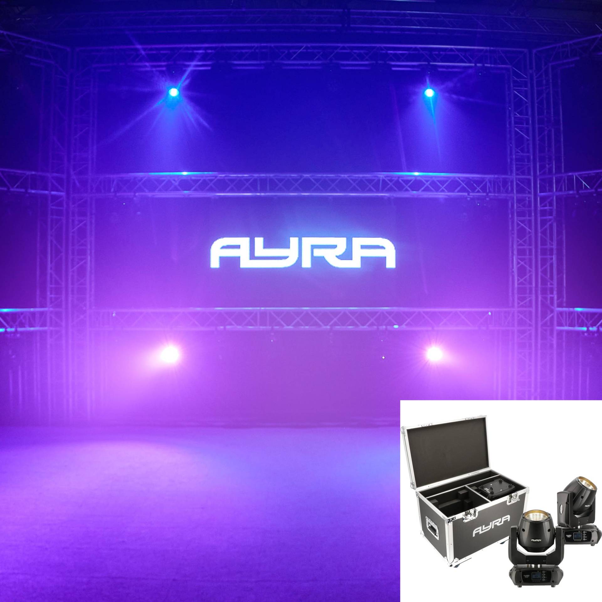Ayra Vision 150 Wash LED Moving Head Set + Flight Case Ayra Vision 150 Wash LED Moving Head Set + Flight Case von Ayra