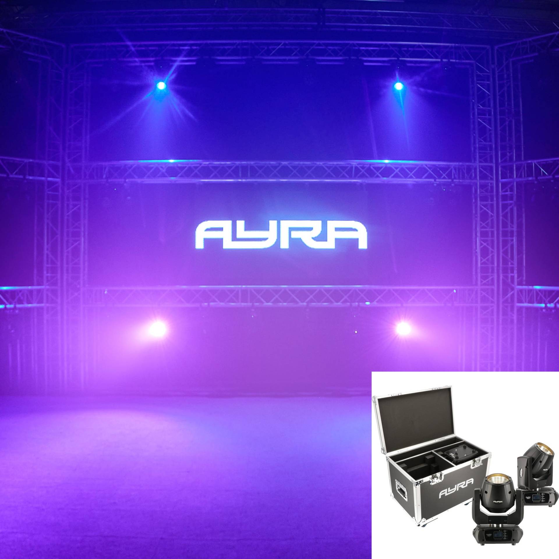 Ayra Vision 150 Wash LED Moving Head Set + Flight Case von Ayra