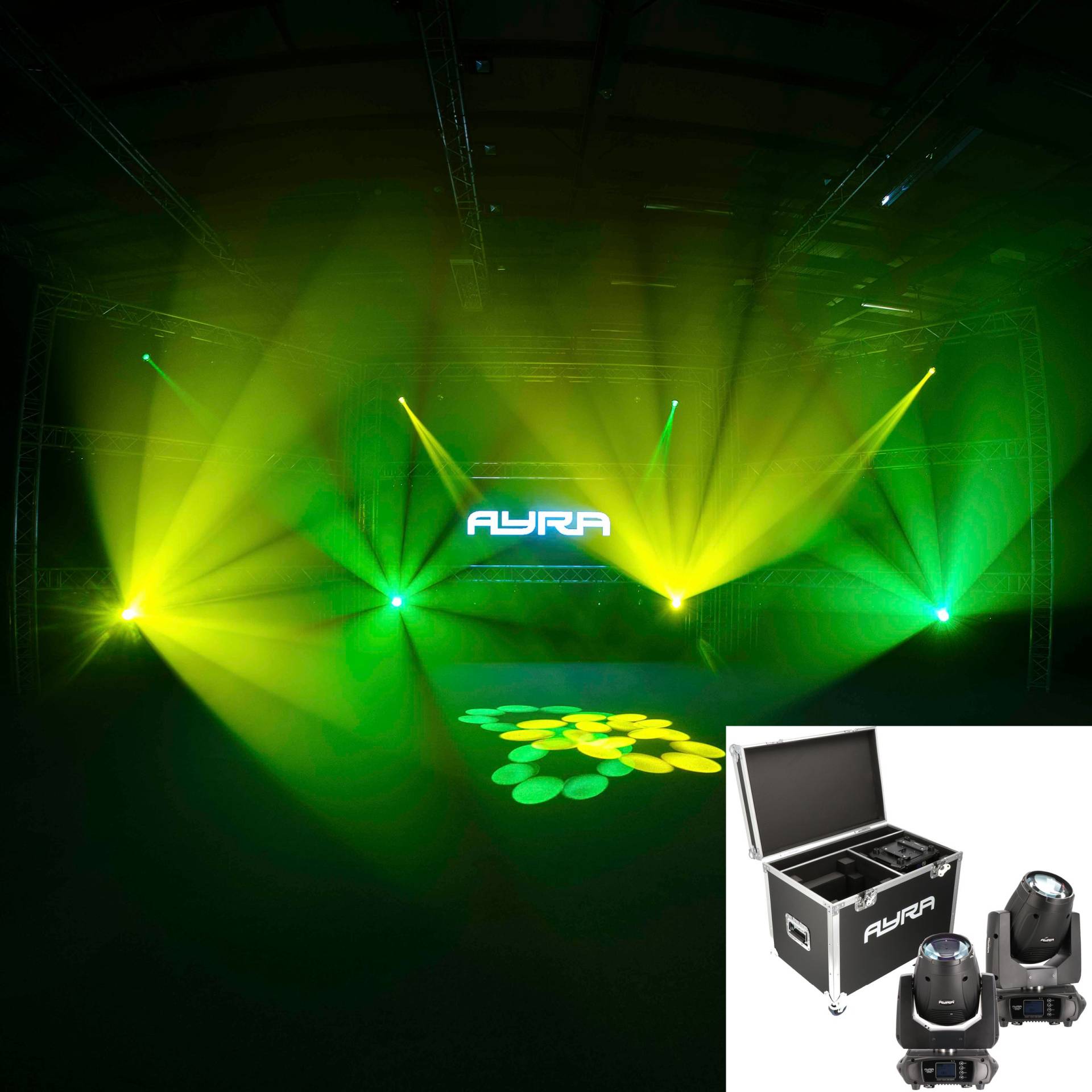 Ayra Vision 180 Beam LED Moving Head Set + Flight Case Ayra Vision 180 Beam LED Moving Head Set + Flight Case von Ayra