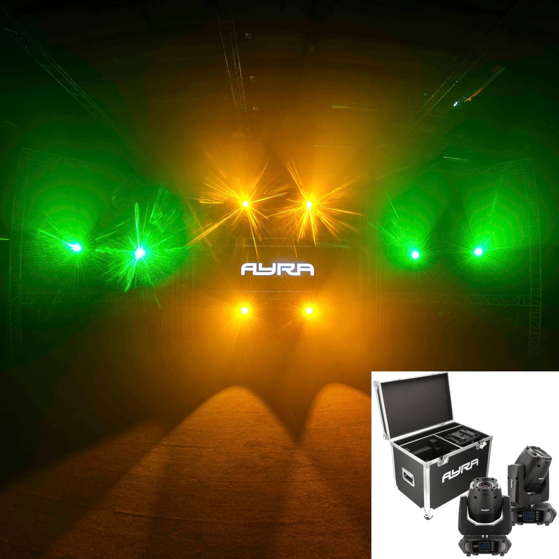 Ayra Vision 180 Spot LED Moving Head Set + Flight Case Ayra Vision 180 Spot LED Moving Head Set + Flight Case von Ayra