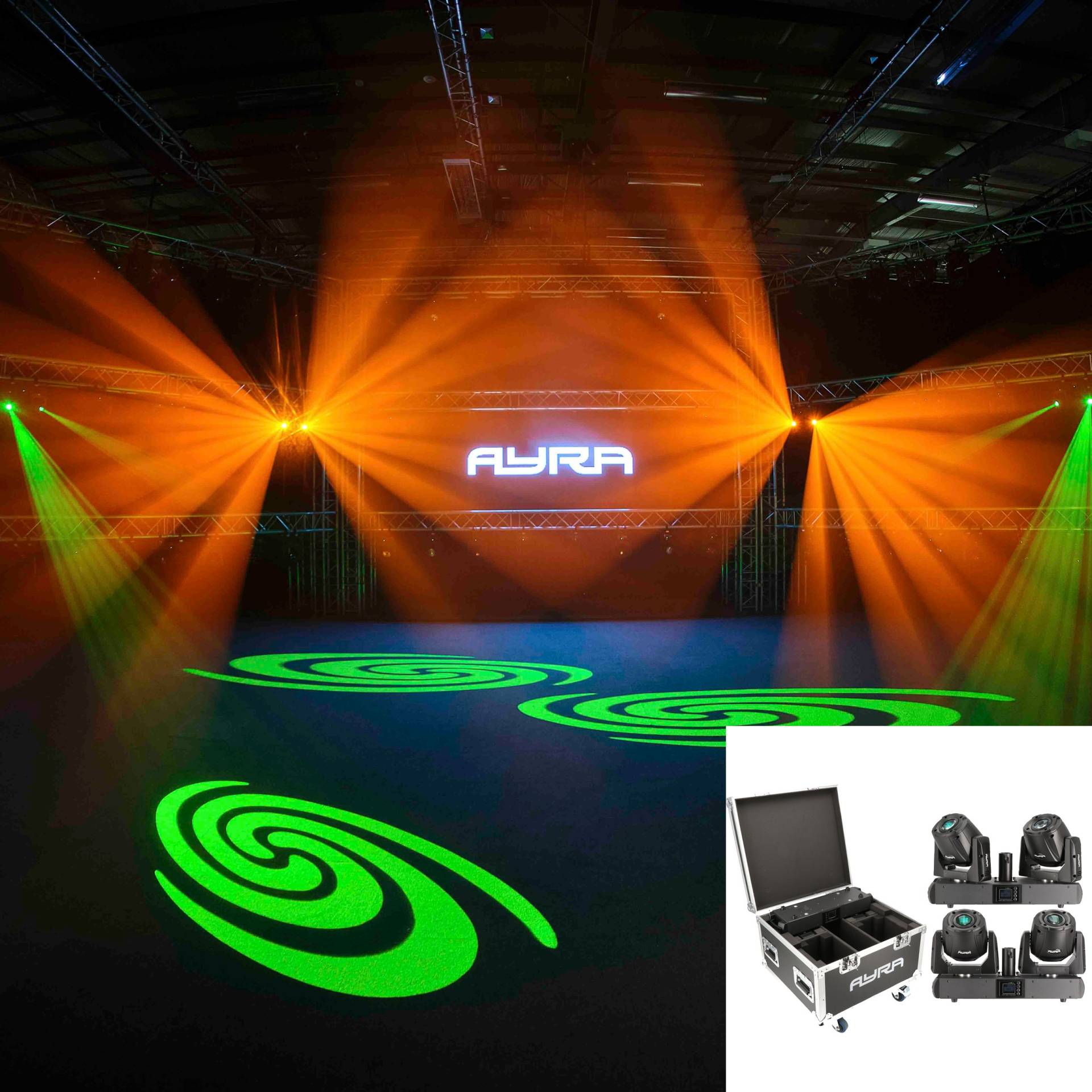 Ayra Vision Twins Spot LED Moving Head Set + Flight Case Ayra Vision Twins Spot LED Moving Head Set + Flight Case von Ayra