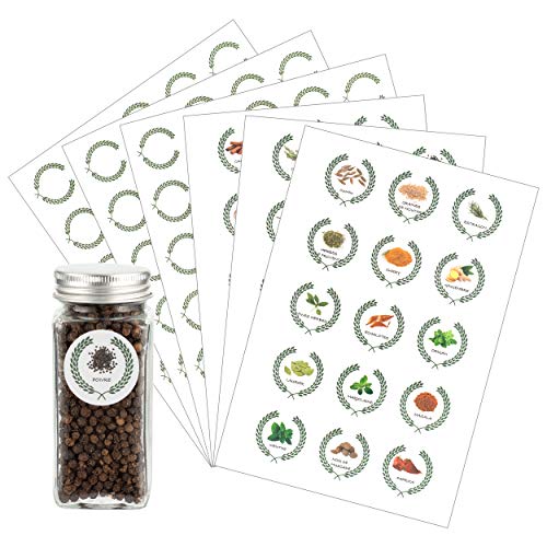Azatemgo 45 Gewürzgläser-Aufkleber, Etiketten, selbstklebend, für Gewürzgläser, für die Küche, Durchmesser 40 mm und 60 leere Etiketten Azatemgo 45 Gewürzgläser-Aufkleber, Etiketten, selbstklebend, für Gewürzgläser, für die Küche, Durchmesser 40 mm und 60 leere Etiketten von Azatemgo