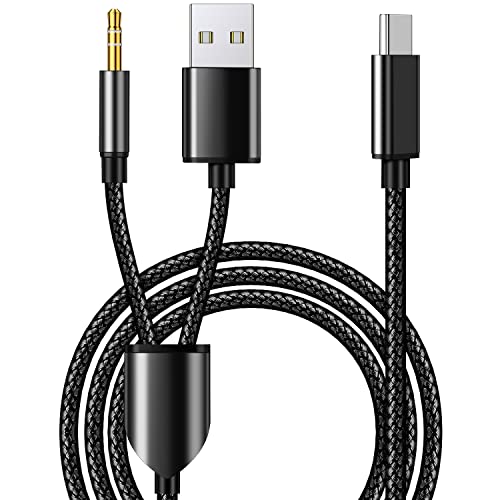 USB C auf 3.5 mm AUX-Kabel mit Ladegerät, Azddur 2-in-1 USB C auf 3.5 mm Auto-AUX-Kopfhörer-Kabel mit USB-C-Ladegerät, Samsung Galaxy S22/S21/S20+/Note 10/10/10/10/10+, iPad Pro von Azddur