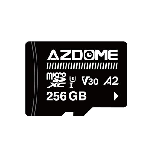 AZDOME Micro-SD-Speicherkarte für AZDOME M550, GS63H Pro, M63, M300, M300S, M27, M17, M01 Pro, PG19X, Dashcam, Full-HD, 4K-UHD, U3, A2, V30, 256 GB von Azdome