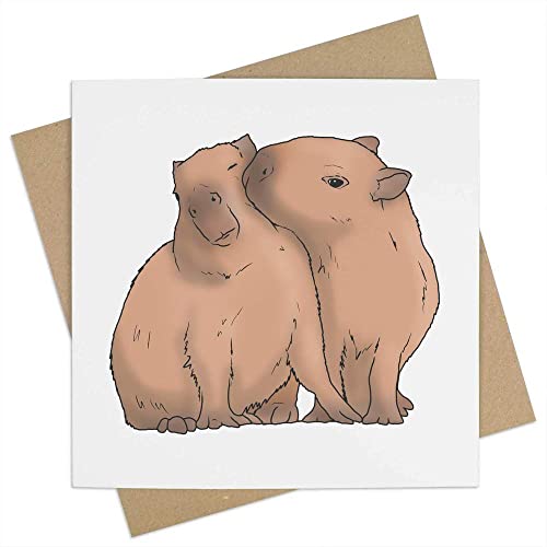 Azeeda 'Capybara küssen' Leere Grußkarte (GC00050013) von Azeeda