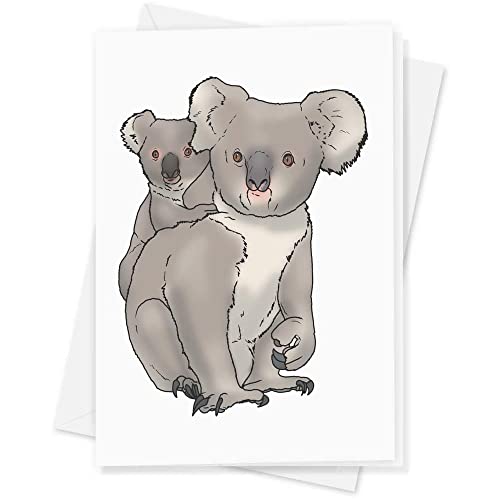 Groß (A4) 'Koala Mutter & Baby' Grußkarten/A4 Grußkarten (GC00049962) von Azeeda