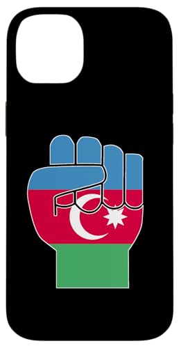 Aserbaidschan-Flagge, erhöhte Faust, Aserbaidschanischer Stolz Hülle für iPhone 14 Plus von Azerbaijan Flag Designs Proud Azeri Heritage