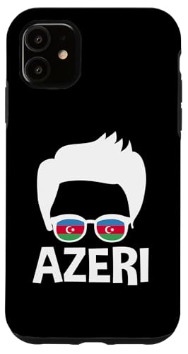 Azeri Boy Silhouette Proud Aserbaidschan Flagge Sonnenbrille Herren Hülle für iPhone 11 von Azerbaijan Flag Designs Proud Azeri Heritage