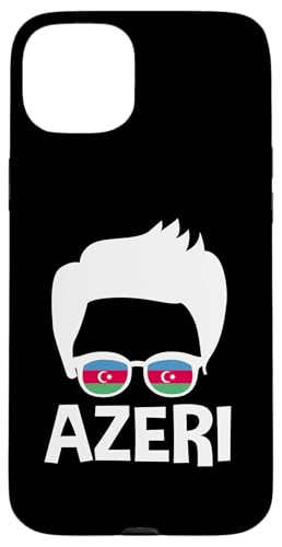 Azeri Boy Silhouette Proud Aserbaidschan Flagge Sonnenbrille Herren Hülle für iPhone 15 Plus von Azerbaijan Flag Designs Proud Azeri Heritage