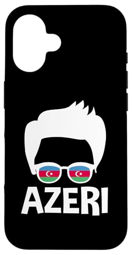 Azeri Boy Silhouette Proud Aserbaidschan Flagge Sonnenbrille Herren Hülle für iPhone 16 von Azerbaijan Flag Designs Proud Azeri Heritage
