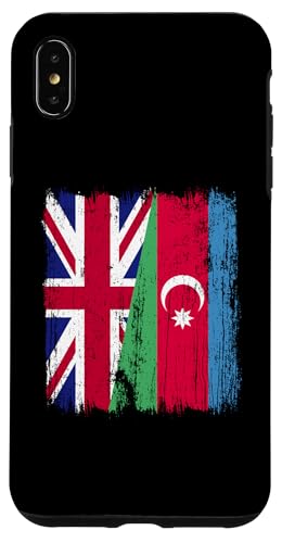 Britische Aserbaidschan halbe Flagge, britische aserbaidschanische Wurzeln Hülle für iPhone XS Max von Azerbaijan Flag Designs Proud Azeri Heritage