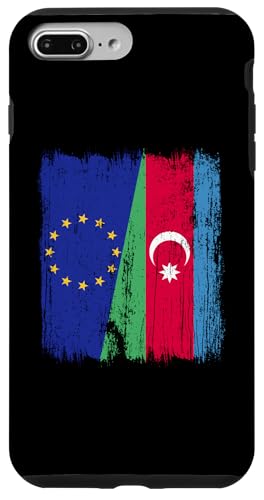 EU Aserbaidschan Halbflagge Europäische Union aserbaidschanische Wurzeln Hülle für iPhone 7 Plus/8 Plus von Azerbaijan Flag Designs Proud Azeri Heritage