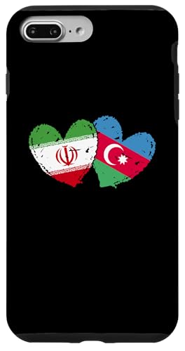Iran Aserbaidschan Herz Flagge Iranisch Aserbaidschan Freundschaft Hülle für iPhone 7 Plus/8 Plus von Azerbaijan Flag Designs Proud Azeri Heritage