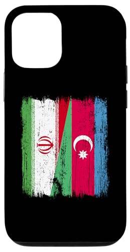 Iran Aserbaidschan halbe Flagge Iranische aserbaidschanische Wurzeln Hülle für iPhone 12/12 Pro von Azerbaijan Flag Designs Proud Azeri Heritage