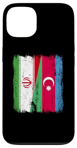 Iran Aserbaidschan halbe Flagge Iranische aserbaidschanische Wurzeln Hülle für iPhone 13 von Azerbaijan Flag Designs Proud Azeri Heritage
