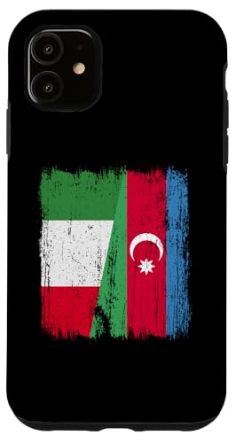 Italien Aserbaidschan halbe Flagge Italienische aserbaidschanische Wurzeln Hülle für iPhone 11 von Azerbaijan Flag Designs Proud Azeri Heritage