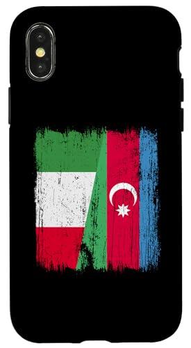 Italien Aserbaidschan halbe Flagge Italienische aserbaidschanische Wurzeln Hülle für iPhone X/XS von Azerbaijan Flag Designs Proud Azeri Heritage