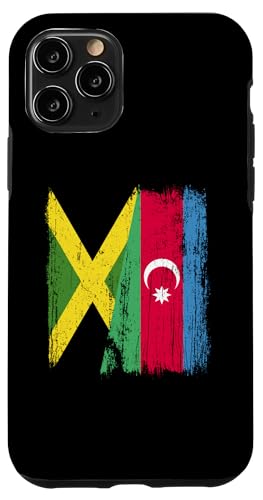 Jamaika, Aserbaidschan, halbe Flagge, Jamaika, Aserbaidschanisch Hülle für iPhone 11 Pro von Azerbaijan Flag Designs Proud Azeri Heritage