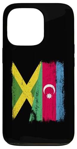 Jamaika, Aserbaidschan, halbe Flagge, Jamaika, Aserbaidschanisch Hülle für iPhone 13 Pro von Azerbaijan Flag Designs Proud Azeri Heritage