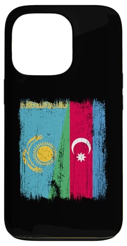 Kasachstan Aserbaidschan Halbflagge Kasachstani Aserbaidschani Hülle für iPhone 13 Pro von Azerbaijan Flag Designs Proud Azeri Heritage