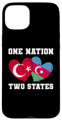 One Nation Two States Türkei Aserbaidschan Herzflagge Hülle für iPhone 15 Plus von Azerbaijan Flag Designs Proud Azeri Heritage