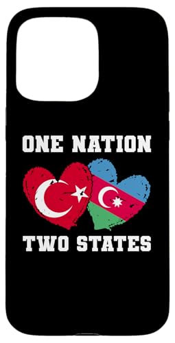 One Nation Two States Türkei Aserbaidschan Herzflagge Hülle für iPhone 15 Pro Max von Azerbaijan Flag Designs Proud Azeri Heritage