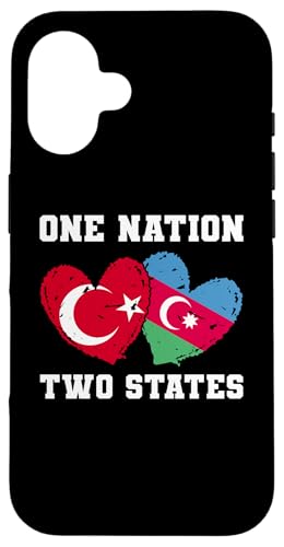 One Nation Two States Türkei Aserbaidschan Herzflagge Hülle für iPhone 16 von Azerbaijan Flag Designs Proud Azeri Heritage