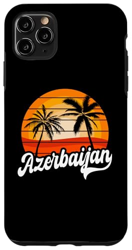 Retro Aserbaidschan Sonnenuntergang Design Aserbaidschanischer Urlaub Hülle für iPhone 11 Pro Max von Azerbaijan Flag Designs Proud Azeri Heritage