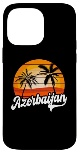 Retro Aserbaidschan Sonnenuntergang Design Aserbaidschanischer Urlaub Hülle für iPhone 14 Pro Max von Azerbaijan Flag Designs Proud Azeri Heritage