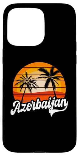 Retro Aserbaidschan Sonnenuntergang Design Aserbaidschanischer Urlaub Hülle für iPhone 15 Pro Max von Azerbaijan Flag Designs Proud Azeri Heritage