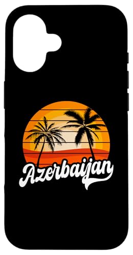Retro Aserbaidschan Sonnenuntergang Design Aserbaidschanischer Urlaub Hülle für iPhone 16 von Azerbaijan Flag Designs Proud Azeri Heritage