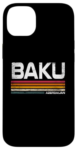 Retro Baku Aserbaidschan Bekleidung Aserbaidschanische Hauptstadt Hülle für iPhone 14 Plus von Azerbaijan Flag Designs Proud Azeri Heritage