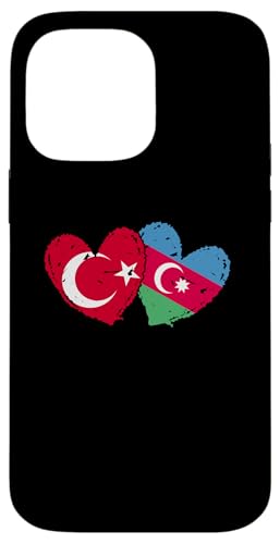 Türkei Aserbaidschan Herz Flagge Türkisch Aserbaidschan Freundschaft Hülle für iPhone 14 Pro Max von Azerbaijan Flag Designs Proud Azeri Heritage